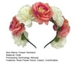 thumbnail image 6 of harmtty Flower Hairband Imitation Rose Flower Headband Retro Fake Flower Decor Crown Headband for Women Stylish Hair Hoop for Party Decor Purple, 6 of 6