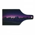 thumbnail image 1 of Night Cutting Board, City Skyline Silhouette Skyscrapers Abstract Graphic Architecture Urban Life, Tempered Glass Cutting and Serving Board, Wine Bottle Shape, Indigo Pale Pink, by Ambesonne, 1 of 1