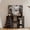 Black, variant on Corner Makeup Vanity Desk with Tri-Fold LED Lighted Mirror, 10 Bulbs - Charging Station - 5 Drawers, Space-Saving Dressing Table for Bedroom, Small Spaces, Color: Tiger Wood