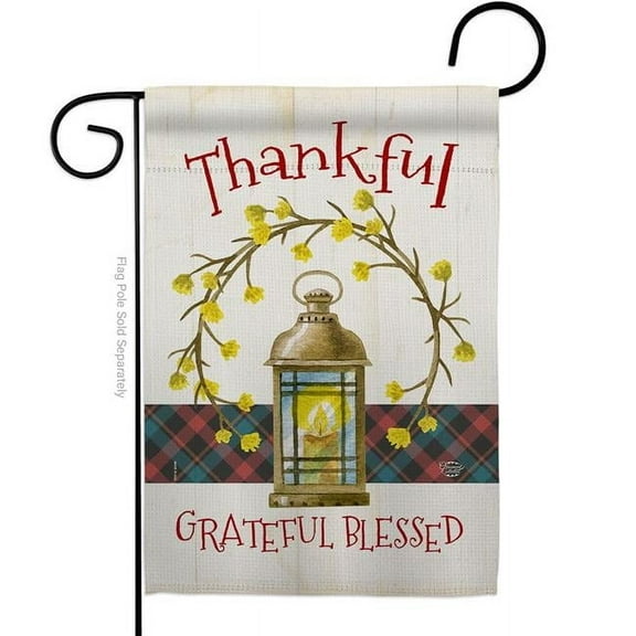 Ornament Collection G192271-BO 13 x 18.5 in. Thanksgiving Wreath Garden Flag with Fall Double-Sided Decorative Vertical Flags House Decoration Banner Yard Gift