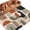 Black,Brown, variant on Round Rug 5Ft Washable Non-Slip, Gray Geometric Circle Area Rugs for Living Room Bedroom, Middle Century Abstract Boho Lines Indoor Floor Mats Carpet Runner for Home Decor