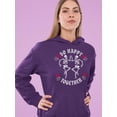 thumbnail image 3 of Unisex Graphic Happy Skeletons Hoodie Women's, 3 of 4