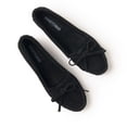 thumbnail image 2 of Minnetonka Women's Kilty Suede Hardsole Moccasin, Black, 9.5 M US, 2 of 7