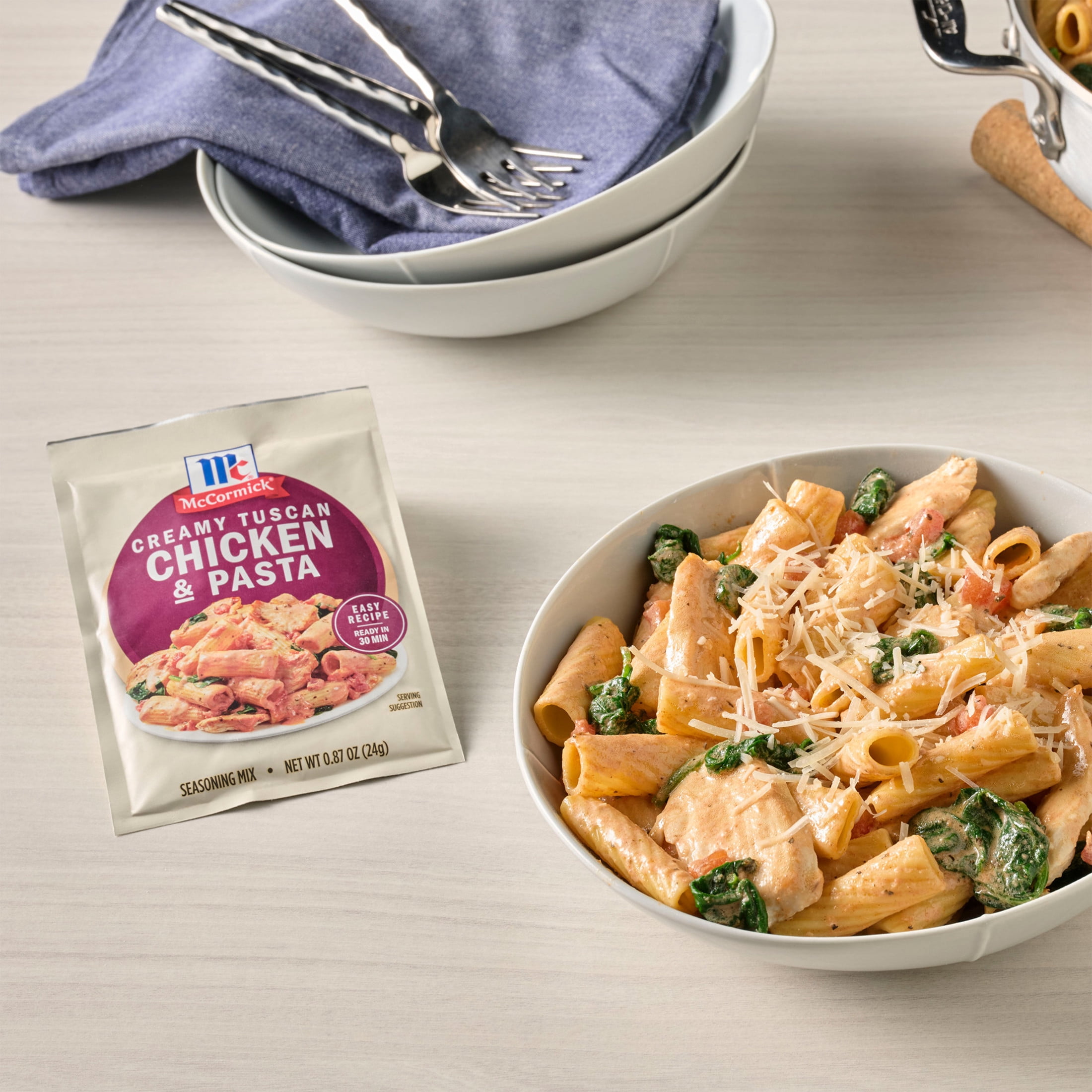 (12 pack) McCormick Creamy Tuscan Chicken & Pasta Seasoning Mix, 0.87 oz Packet