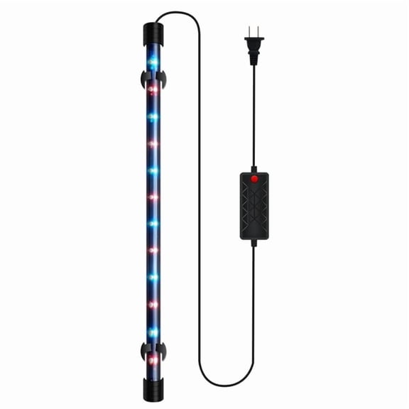 Fish Tank Light LED Waterproof Three-Color Full Spectrum Fish Tank Diving Light Lamp 26cm for 30-40 Fish Tank US Plug