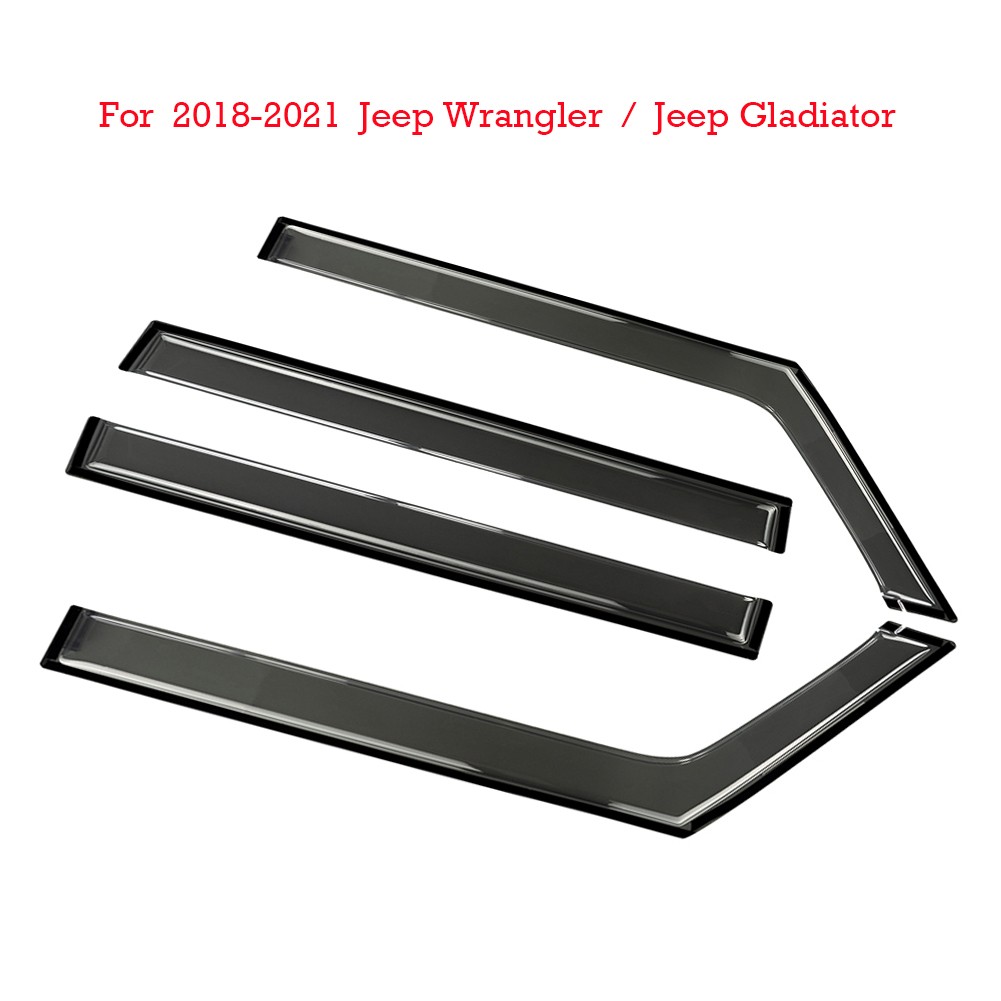 POSSBAY For Jeep Gladiator 20202022 Window Visor Rain Guards Wind