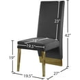 thumbnail image 3 of Meridian Furniture Porsha 19"H Velvet Dining Chair in Gray (Set of 2), 3 of 5