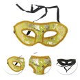 thumbnail image 3 of Unique Bargains 1 Pc Jazz Cloth-Wrapped Flat Head Half Face Party Mask for Masquerade Party Gold Tone, 3 of 5