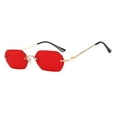 thumbnail image 1 of Gafas de sol rectangulares Sonducket Lente de alta definición estilo punk Lentes Película roja dorada, 1 of 6