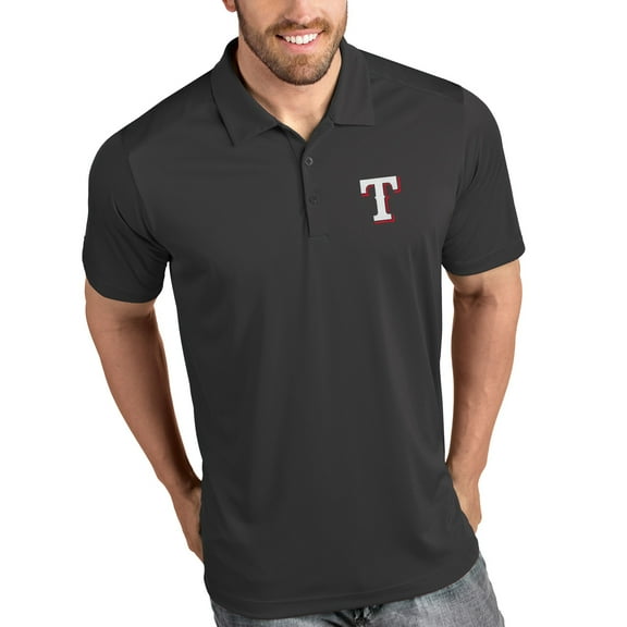 Men's Antigua Gray Texas Rangers Tribute Polo