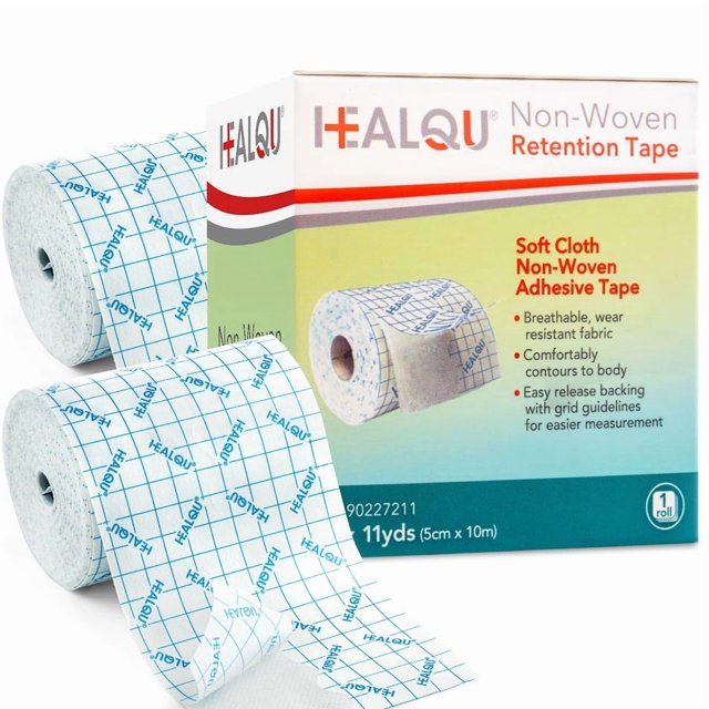 Cinta de retención Healqu, no tejida, 2 x 10 m, para vendaje de heridas