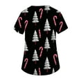 thumbnail image 5 of Garbnen Christmas Fitted Scrub Tops Women Stretchy V Neck Short Sleeve Plus Size Tops Xmas Printed Nurse Uniforms with Pockets S-5XL, 5 of 5