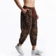 thumbnail image 1 of Pantalones largos para hombre, informales, de moda, con cintura elástica, estampados, parte inferior elástica, pantalones largos de lino y algodón., 1 of 5
