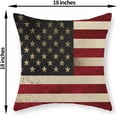 thumbnail image 6 of 4th of July Pillow Covers 18x18 Inch Set of 2, Vintage American Flag Decor Patriotic Throw Pillows Memorial Independence Day Pillowcase Outdoor Decorations Linen Cushion Case for Couch Sofa, 6 of 6