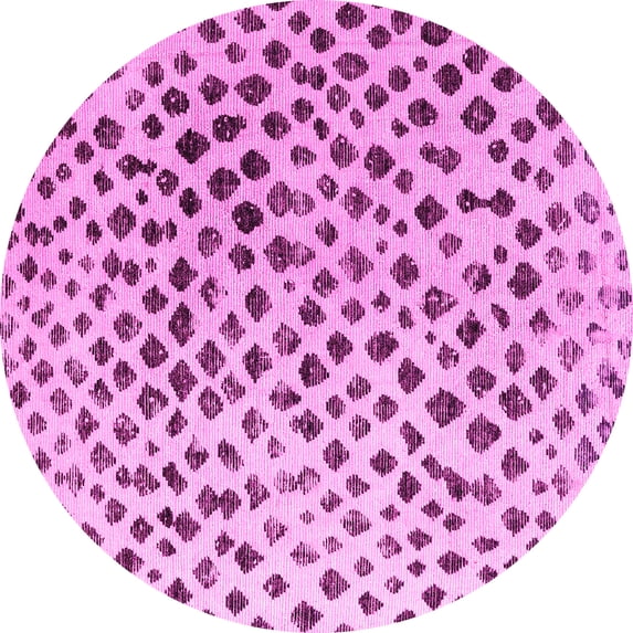 Ahgly Company Indoor Round Solid Pink Modern Area Rugs, 7' Round