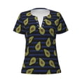 thumbnail image 3 of Naloa Avocado Print T-Shirts Short Sleeve V Neck Tees for Women Fashion Tops Trendy Lightweight Soft Casual Summer Outfits Clothes, 3 of 5