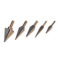 thumbnail image 1 of Step Drill,Speed Steel 4241 T-wist Drills Tool Drills Tool With Set Kit Round Bit Set Kit Shank T-wist Drills Steel 4241 Drill 5pcs Speed Steel Round Shank T-wist Kit Round Shank Tool With Box Iuppa, 1 of 6