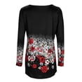 thumbnail image 5 of UKAP Oversized Long Sleeve Henley Shirt Tops For Women V Neck Floral Blouses Tunic Tops Fall Winter Basic Loose Tee Plus Size S-5XL, 5 of 6
