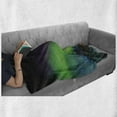 thumbnail image 6 of Aurora Borealis Soft Flannel Fleece Throw Blanket, Southern Iceland on Sky over Rocky Hills Wild Night View, Cozy Plush for Indoor and Outdoor Use, 70" x 90", Blue Violet Lime Green, by Ambesonne, 6 of 6