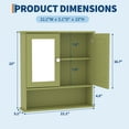 thumbnail image 6 of 22.2 Inch Wall Mounted Bathroom Medicine Cabinet with Mirror, Green Bathroom Storage Cabinet with Adjustable Shelf, Space-Saving Over Toilet Organizer for Bathroom, Kitchen, 6 of 7