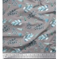 thumbnail image 1 of Soimoi Gray Rayon Fabric Flower Leaves Print Fabric by the Yard 56 Inch Wide, 1 of 1