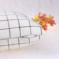 thumbnail image 4 of REGALWOVEN Set of 2 Linen Decorative Throw Pillow Covers for Sofa Home Bedroom Beige Grid 18" x 18", 4 of 6