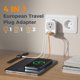 thumbnail image 3 of Adaptador de enchufe de viaje TESSAN de EE. UU. a Europa con 3 puertos USB, 3 of 6