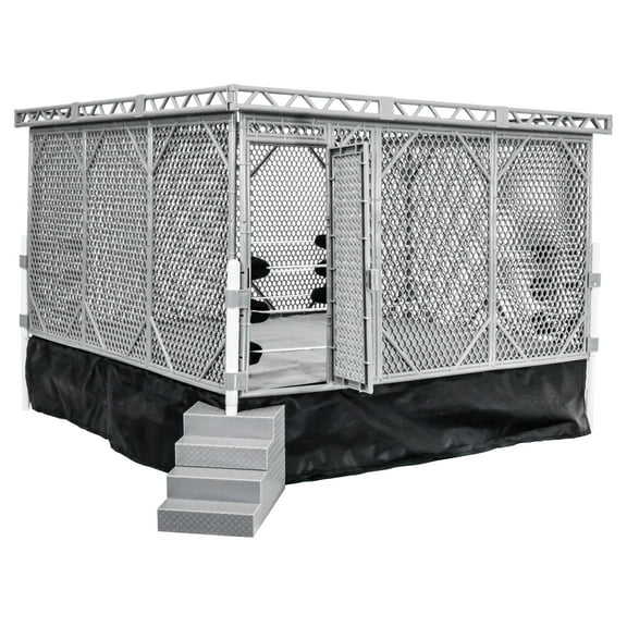 Steel Cage Playset & Wrestling Ring for WWE & AEW Wrestling Action Figures