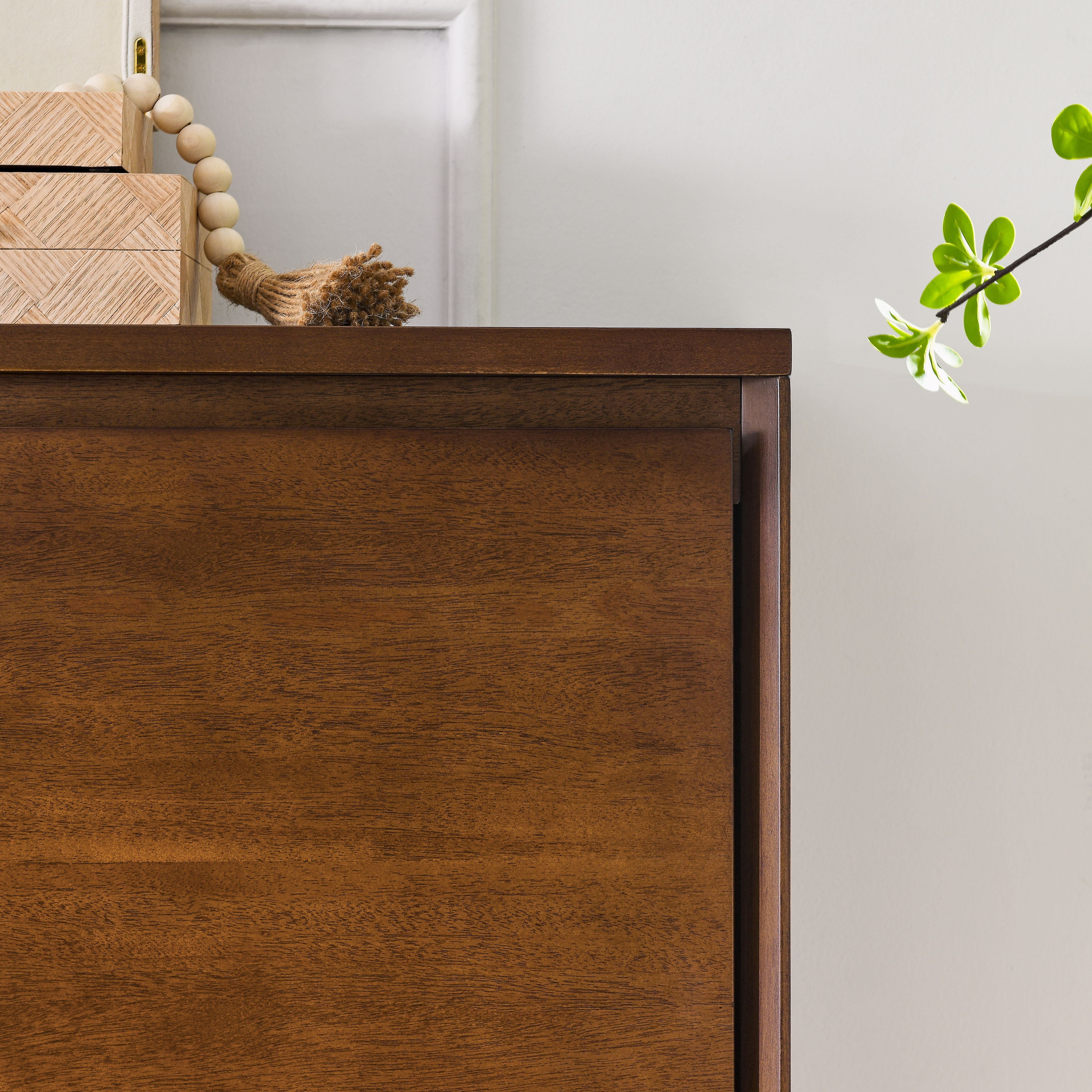 Walnut-colored Sideboard, Buffet Cabinet with 2 Outlet Holes, Storage Cabinet for Entryway, Hallway, Living Room, Kitchen, Dining Room, 39"×9.25"×32.63"