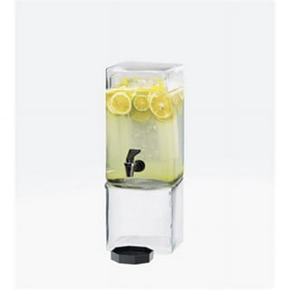 Bev Tek 2 gal Square Clear Acrylic Beverage Dispenser - Clear Geo Base - 8  x 8 x 22 3/4 - 1 count box