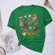 thumbnail image 1 of Fiudx Liquidación de Ahorros de Verano Blusas con Estampado de Flores para Mujer Top de Manga Corta con Cuello Redondo, 1 of 4