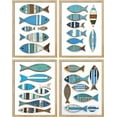 thumbnail image 2 of PixonSign Adhesive Wall Art Coastal Charm Wooden Fish Illustrations Posters, Set of 4 Rustic Nautical Fine Art Multicolor Boho Canvas Prints for Bedroom, Living Room, Office - 8"x10", 2 of 5