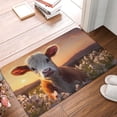 thumbnail image 4 of Susaid Sunset Calf Flower Field Print Doormat,Porch Decor,Housewarming Decor Gift Doormat,Funny Flannel Floor Mat,Funny Doormat 24x16 Inch, 4 of 7