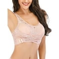 thumbnail image 4 of 3 Pack Womens Sexy Lace Padded Bra Sport Crop Top Lingerie Cotton Push up Bras Size M L XL 2XL, 4 of 8