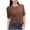 Coffee, variant on Admvng Tops For Women Trendy Casual Solid Color 1/2 Sleeve Round-Neck T-shirt Home Blouses M-2XL