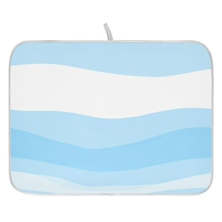 

Modern Waves Pattern Dish Drying Mat for Kitchen Quick Drying Absorbent Soft Durable 16 x 18