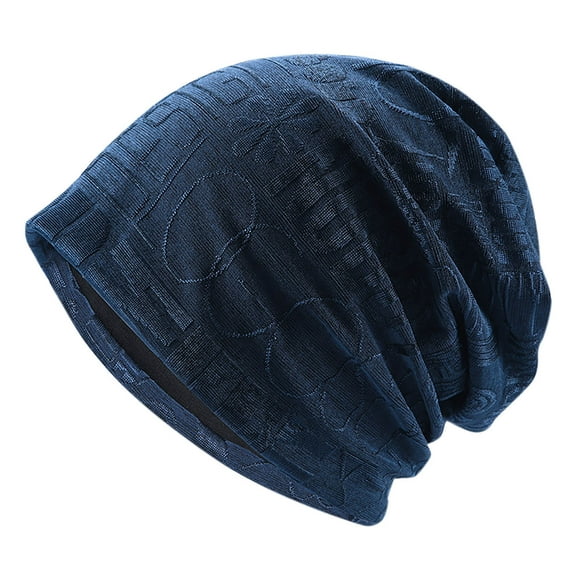 Xfvqtps Womens Beanie Slouchy Foldable Fashion Versatile Personality Lightweight Windproof Coldproof Fall Skull Cap Blue
