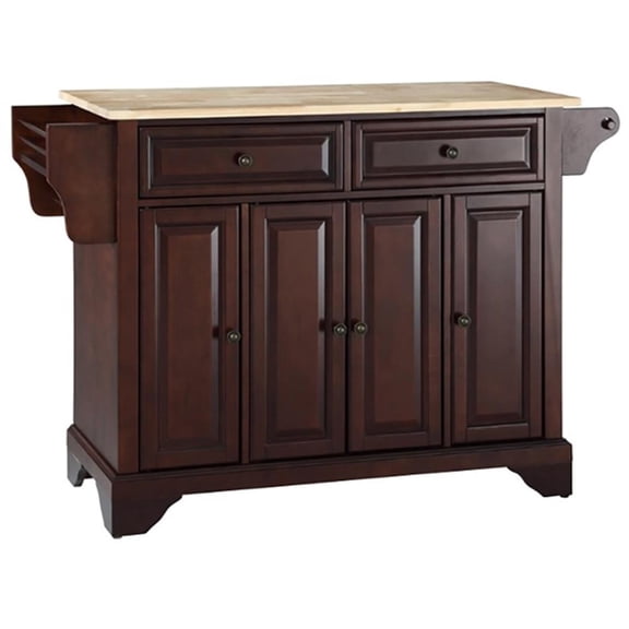 Crosley Furniture LaFayette Natural Wood Top Kitchen Island