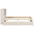 thumbnail image 4 of Twin Size Bed Frame with Built-in USB Port on Bookcase Headboard and 2 Drawers, Wooden Platform Bed with Slats Support for Bedroom, No Box Spring Needed, White Washed, 4 of 6
