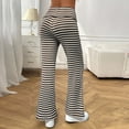 thumbnail image 6 of JUSLIO Womens Pants Lounge Striped Casual Comfortable Straight Leg Pants Brown M, 6 of 6