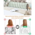 thumbnail image 4 of Sage Green Checkered Satin Pillowcase for Hair and Skin with Zipper, Soft Breathable Cooling Silk Pillow Cases, Green White Buffalo Plaid Body Pillow Covers Bed Pillows 20"x54", 4 of 6
