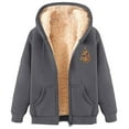 thumbnail image 2 of Craaazy Christmas Hooded Sweatshirt for Women Fleece Lined Zip Up Shirt Christmas Printed Warm Winter Pockets Coat Gifts for Women, 2 of 4