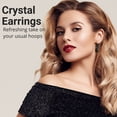 thumbnail image 3 of Jewelry Inside Out Small Hoop Earrings for Women Black Crystal Silver Plated, 3 of 7