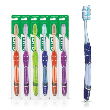 GUM Technique Deep Clean Toothbrush -Full Head, Soft Bristles, 1 Count (Pack of 6)