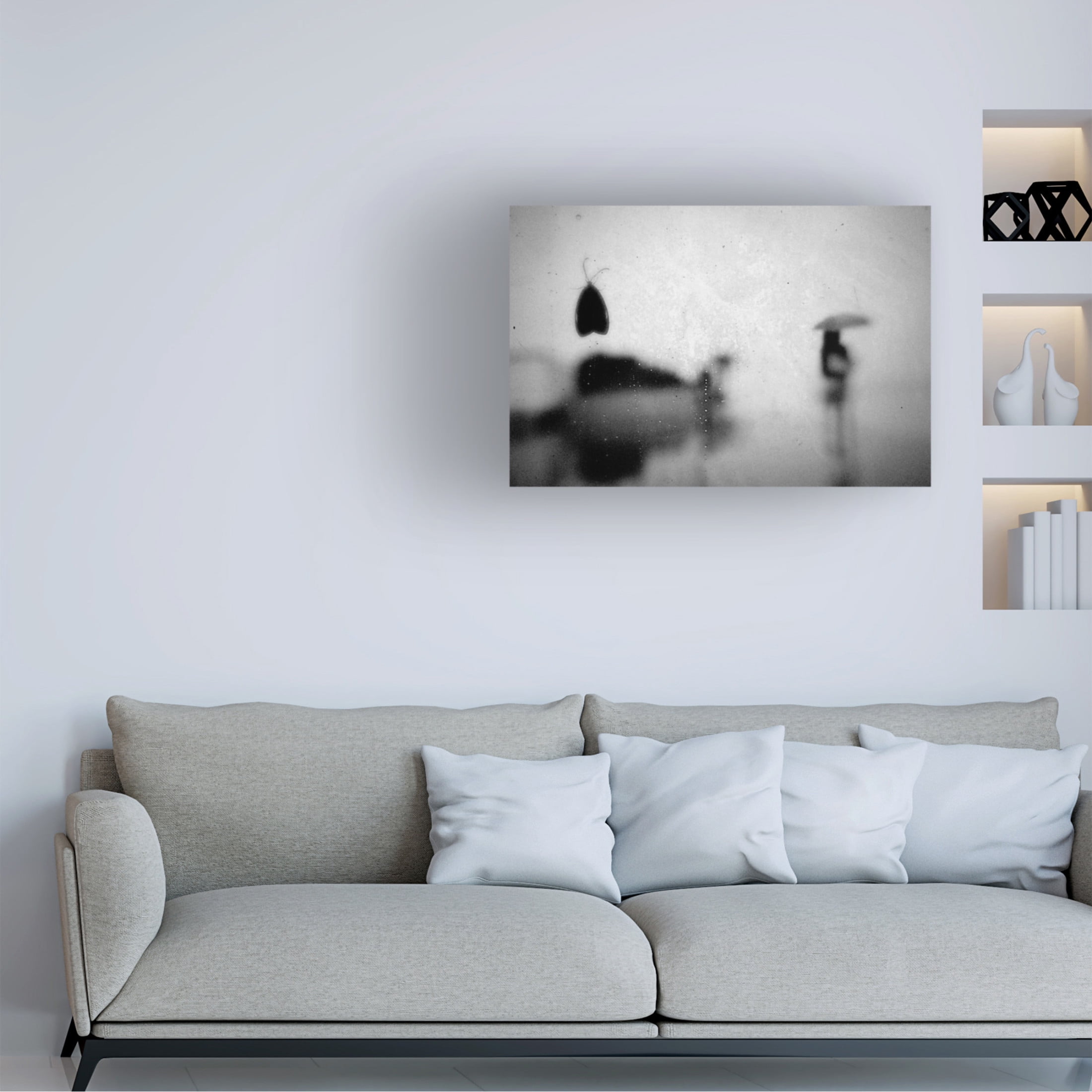 Canvas Wall Art - Teruhiko Tsuchida 'Umbrellas' Wall Art for Living Room, Bedroom, or Office Décor by Trademark Fine Art - 32 x 22 Inches