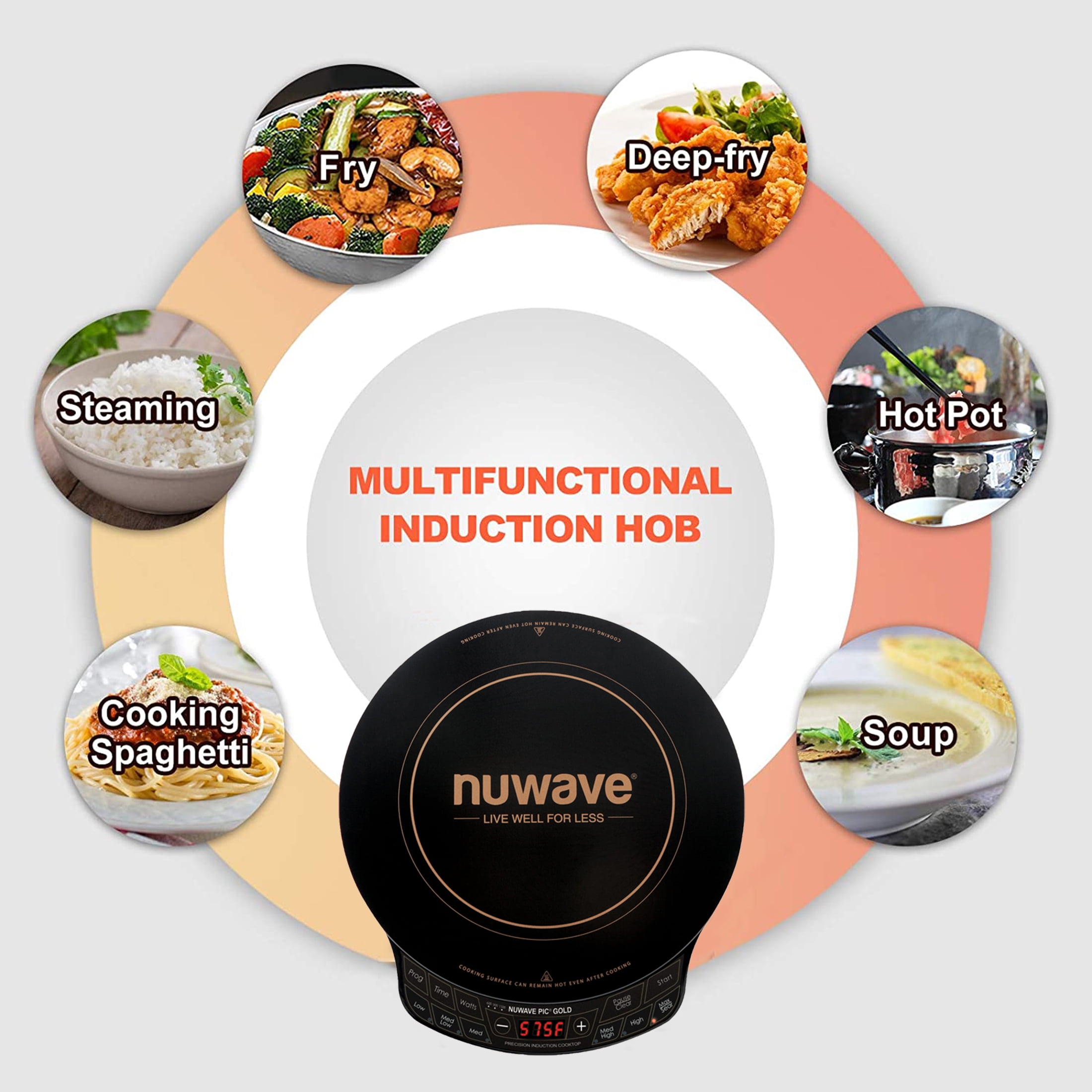 Nuwave Precision Induction Cooktop Gold w/ 10 1/2 Fry Pan on QVC 