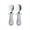 blue grey, variant on 316 Stainless Steel Silicone Spoon for Babies To Eat Independently Training Spoon for Children's Tableware Set 2pack