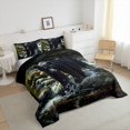 thumbnail image 3 of Castle Fairy Safari Black Bear Bedding Comforter Set 2pcs for Boys Girls,Jungle Animal Twin Comforter Sets Microfiber,Mountain Woodland Wildlife Breathable Bedding Set,Luxury Bedroom Decor, 3 of 8