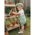 thumbnail image 3 of Newborn Baby Girl Summer Clothes Short Sleeve Bubble Romper Bow Shorts Jumpsuit Infant Outfit 1-18M, 3 of 9