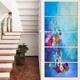 thumbnail image 1 of Little Flowers on Blue Background - Large Floral Canvas Artwork, 1 of 4